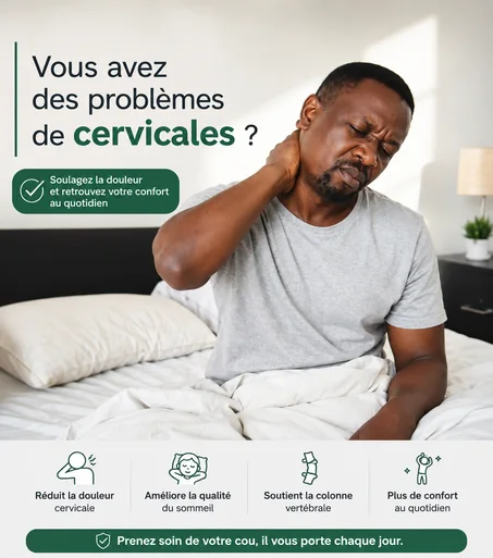 Oreillers Orthopédique Mémoire de Forme ,Confort et Soutien Cervical,oreiller doux pour la protection cervicale.
