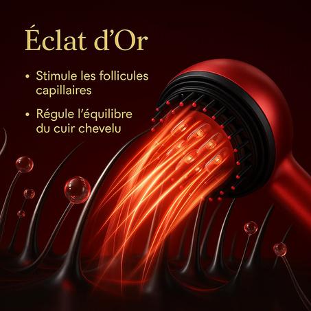 peigne de Massage du Cuir Chevelu à lumière rouge et infrarouge pour Détente du Cuir Chevelu Soins Capillaires Spa