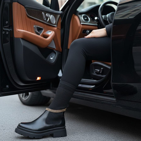 Bottes  chaussettes à chaînette