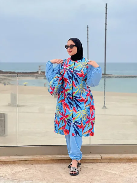 بوركيني 𝟒 بياس سروال عريض