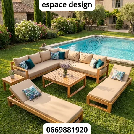 Mobilier de jardin en bois hêtre massif personnalisé
