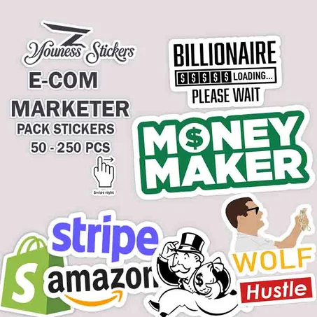 stickers ecommerce -money- hustels- motivation-marketer