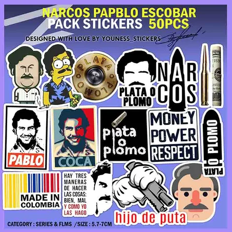 PABLO ESCOBAR (NARCOS) STICKERS