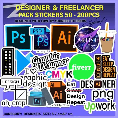 stickers fiver - freelancer - designer - problem solver