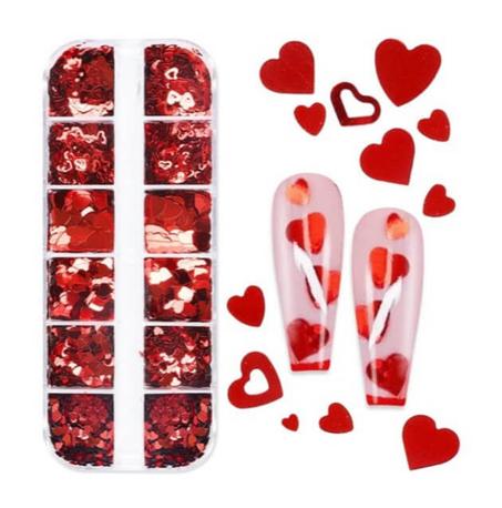 12 Paillettes rouges mixtes