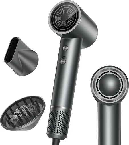 Secador de pelo de alta velocidad, motor sin escobillas de 150000 RPM para secado ultrarrápido, secador de soplado iónico negativo de 1,640.4 ft para reducir el encrespamiento, secador de pel