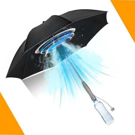 شماسية مع مروحة وبخاخ رذاذ