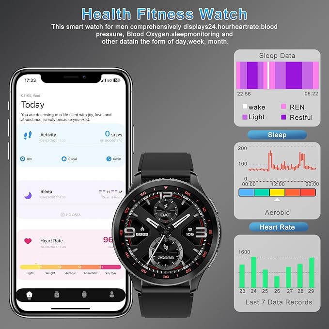 ساعة ريفو ذكية بشاشة قابلة للدوران للرجال