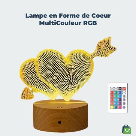 Lampe en Forme de Coeur modèle illusion 3d