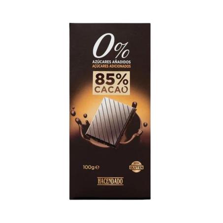 Chocolat noir extrafin Hacendado 0% sucres ajoutés 85% cacao 100g