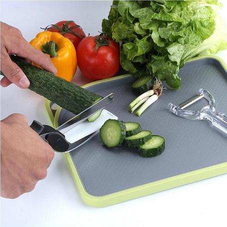 المقص الذكي 2 في 1 لتقطيع المأكولات والخضراوات