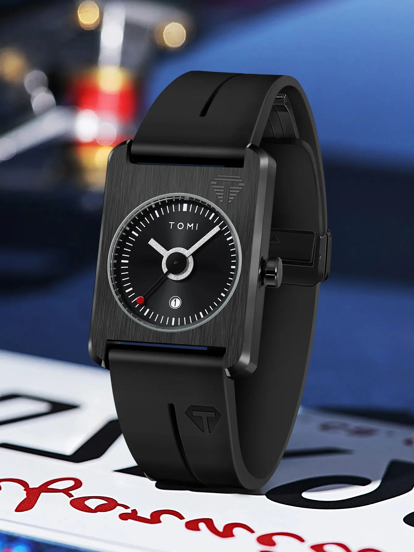 ساعات يد رجالية مربعة تعمل بالكوارتز، ذات ميناء صغير ومشبك مغناطيسي، تصميم بسيط وكاجوال