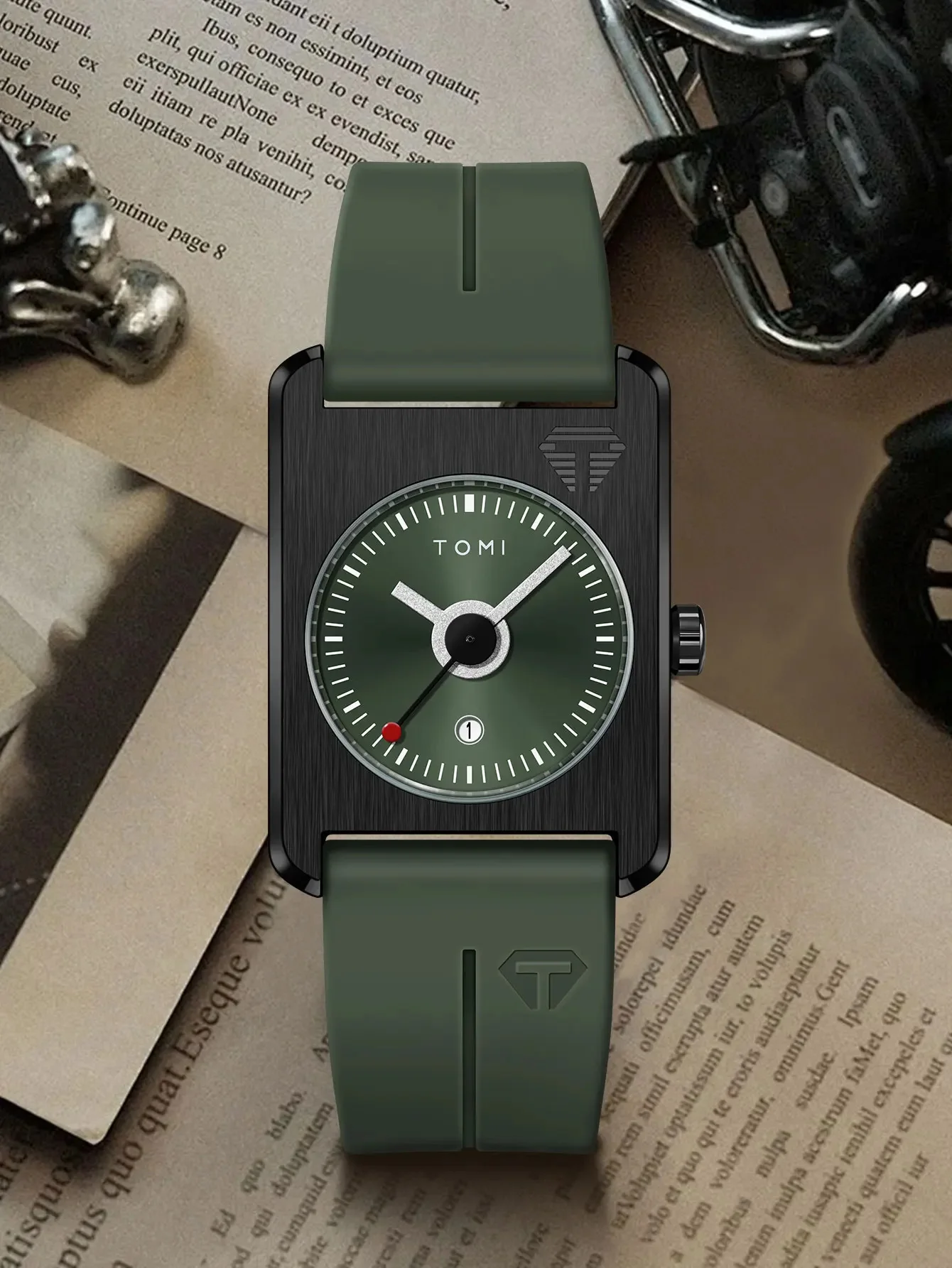 ساعات يد رجالية مربعة تعمل بالكوارتز، ذات ميناء صغير ومشبك مغناطيسي، تصميم بسيط وكاجوال