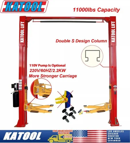 KATOOL 2 Post Lift 11000lbs Two Post Auto Lift Auto Truck Hoist 2-Post Car Lift