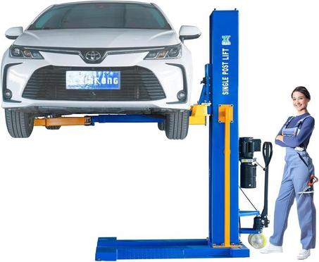 XK M6200 Car Lifts Model 220V Manually Unlock Mobile 6200Lbs Capacity Single Post Lift 36 Months Parts Replacemen