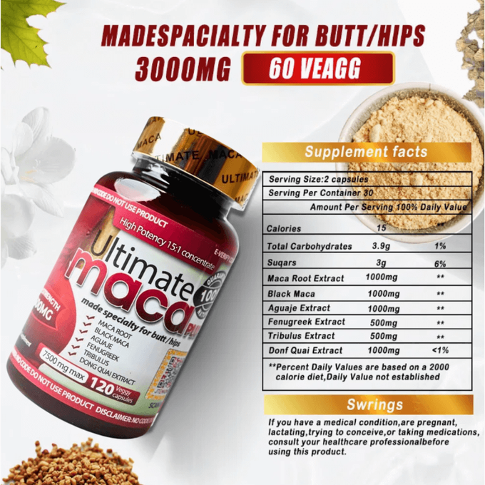 Maca root and Pueraria Mirifica natural ingredients
