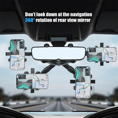 Support de téléphone rotatif à 360 ° pour rétroviseur de voiture