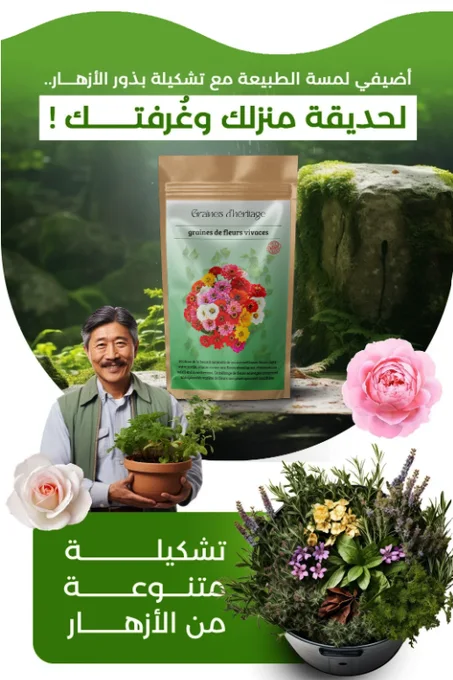 Zinnias -أكياس من بذور الزهور