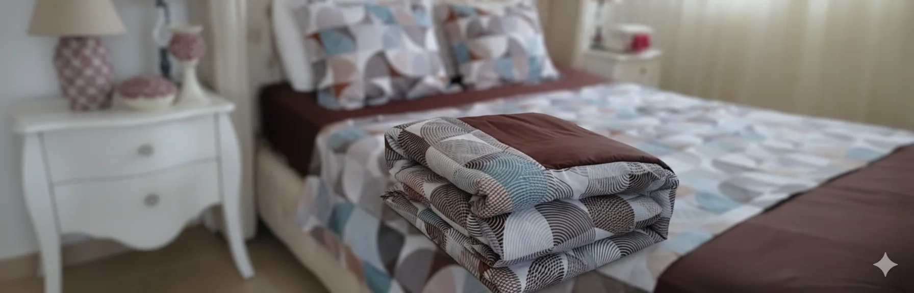 Couette 2 places fleuri