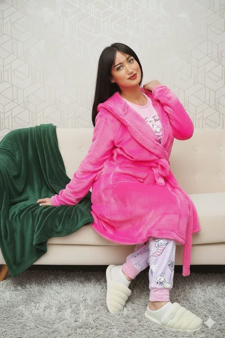 robe de chambre rose