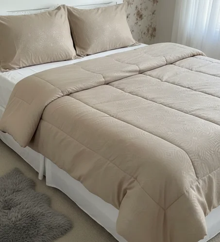 Couette unie barroque 2 places beige