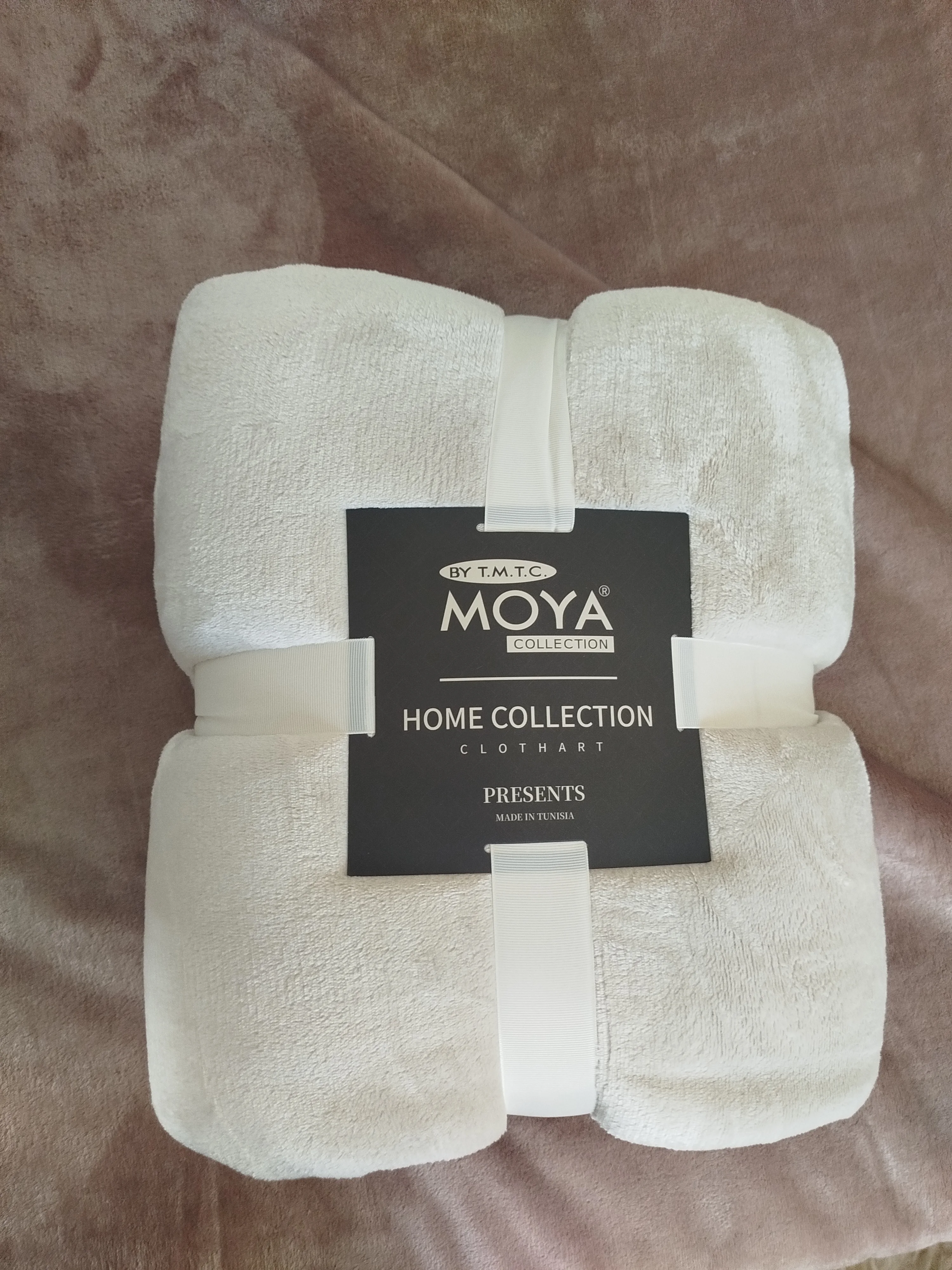 plaid double face uni crème