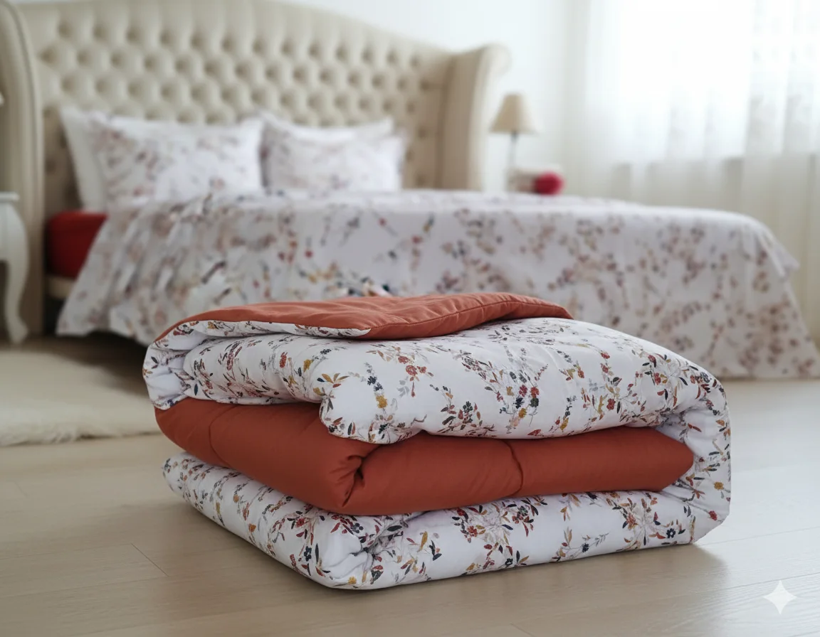 Couette 2 places fleuri