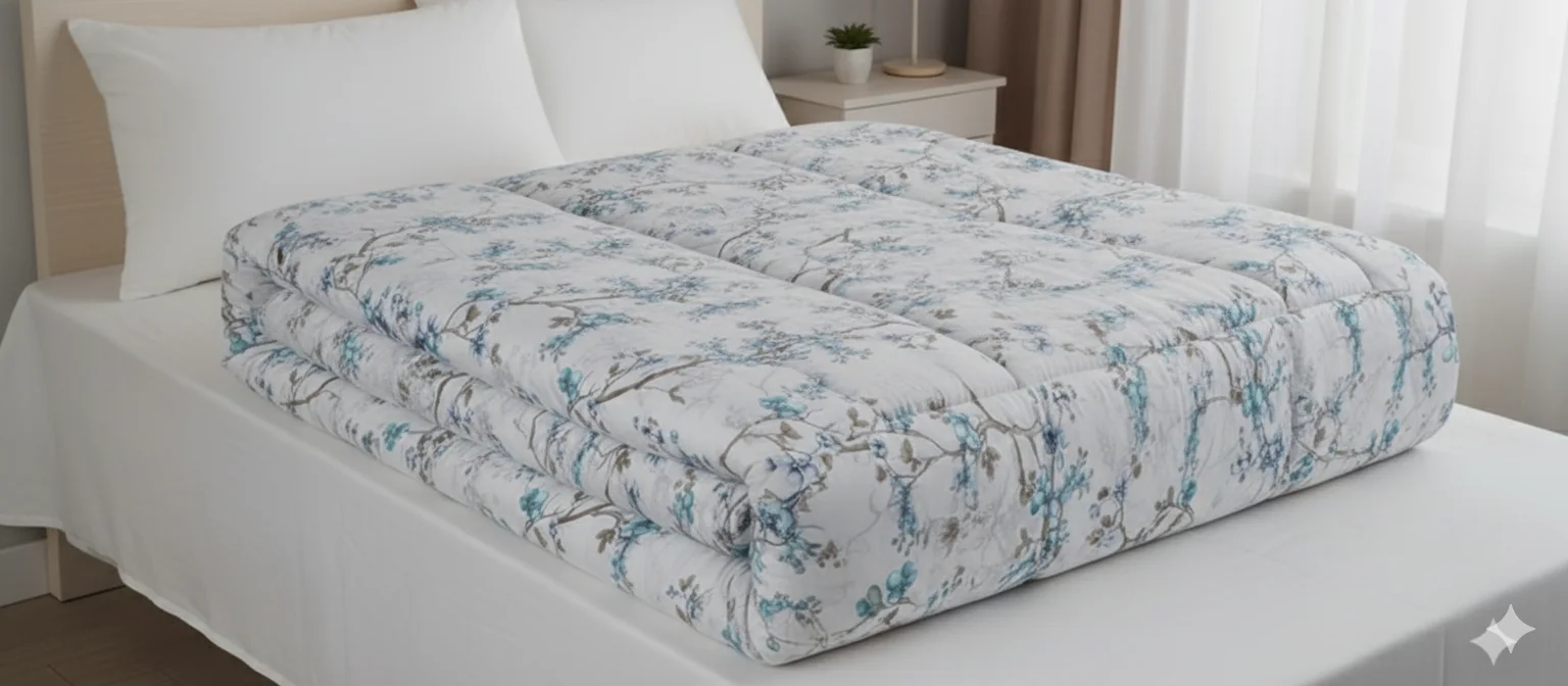 Couette 2 places fleuri