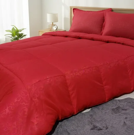 Couette unie barroque 2 places rouge