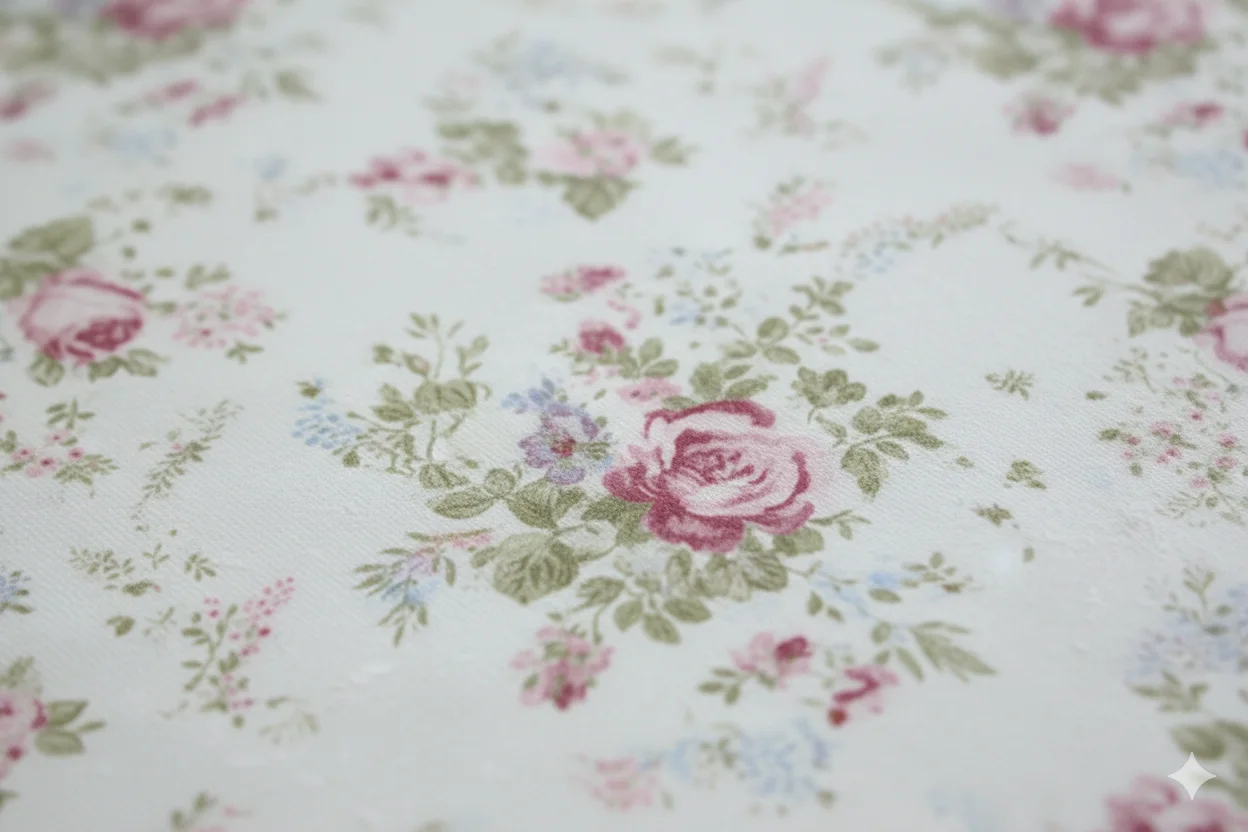 Pack Couette + parrure de drap à petit fleurs roses