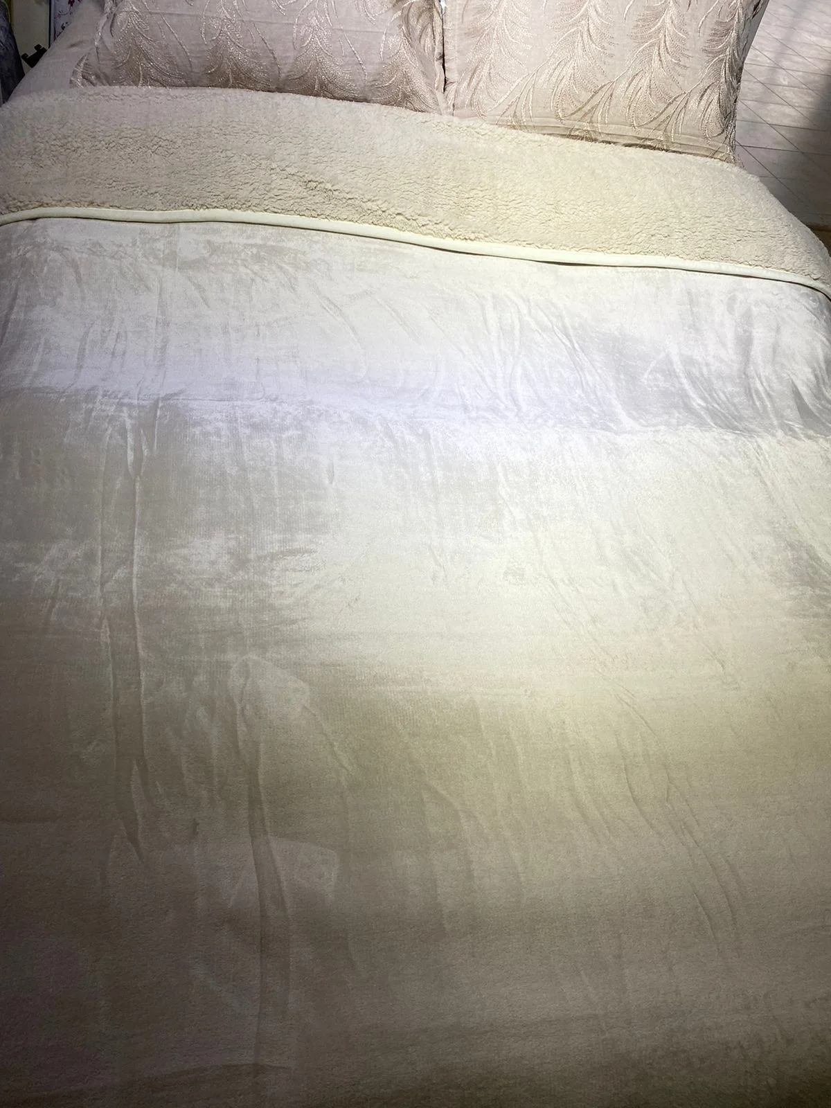 plaid double face uni crème