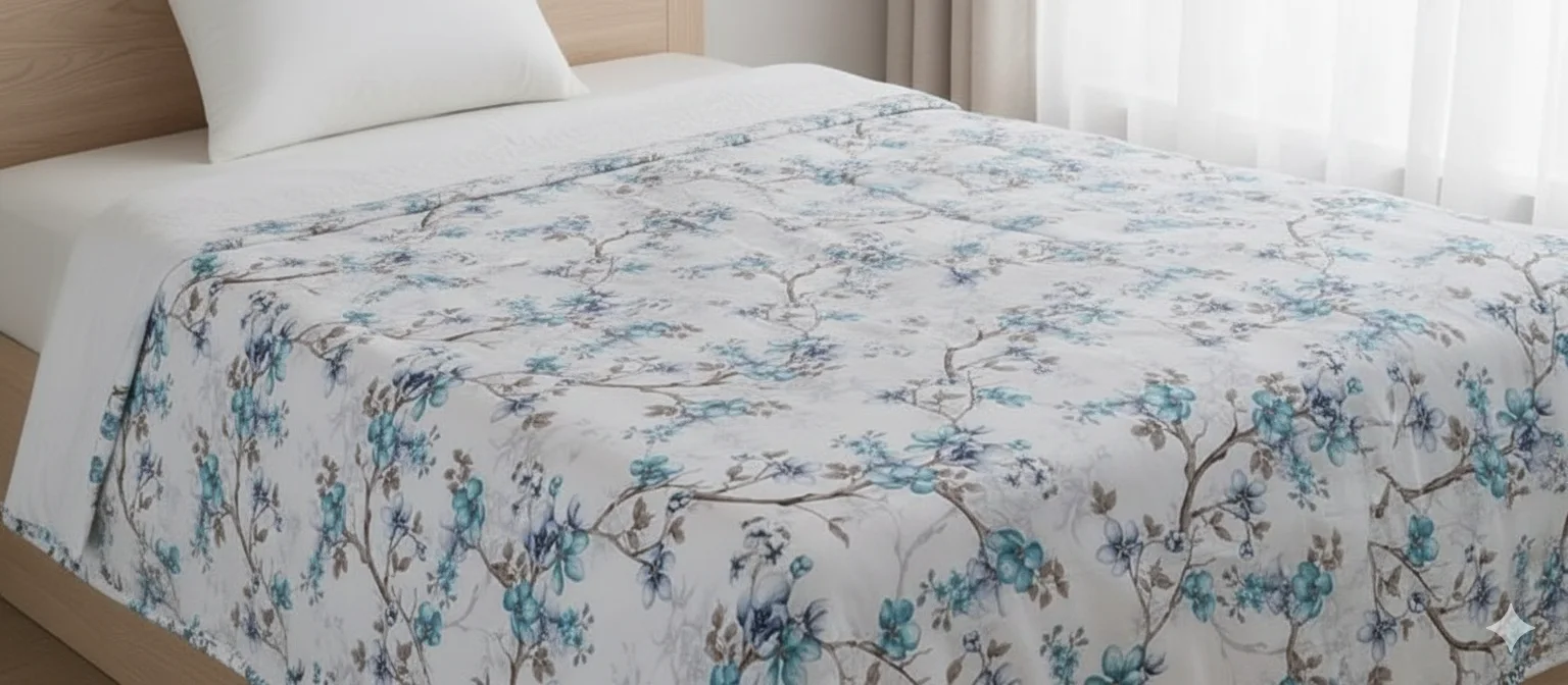 Couette 2 places fleuri