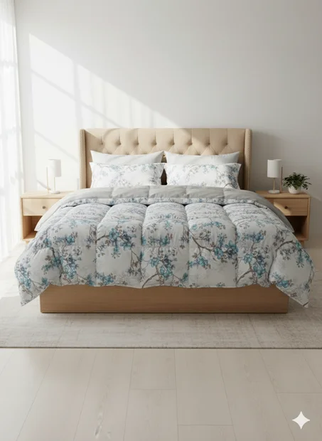 Couette 2 places fleuri