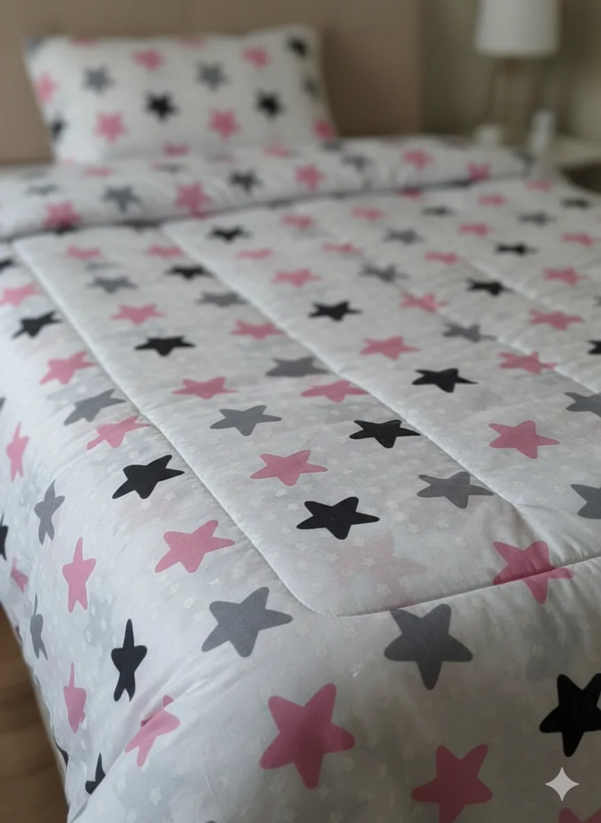 pack 6 étoiles rose et gris