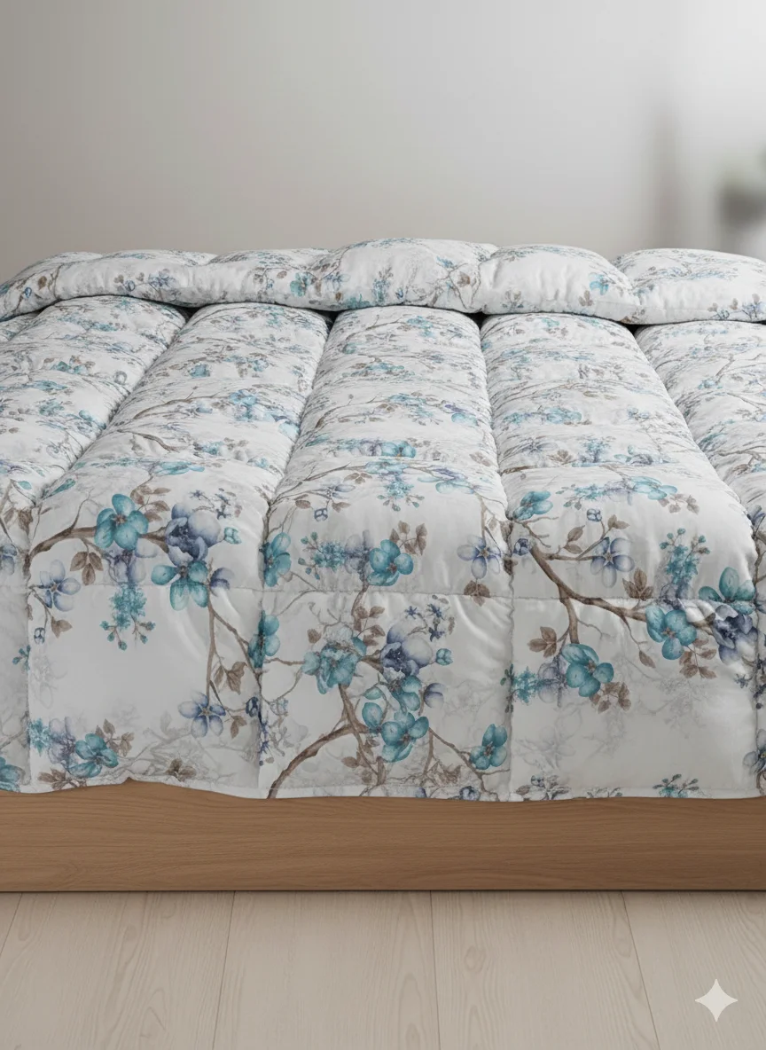 Couette 2 places fleuri