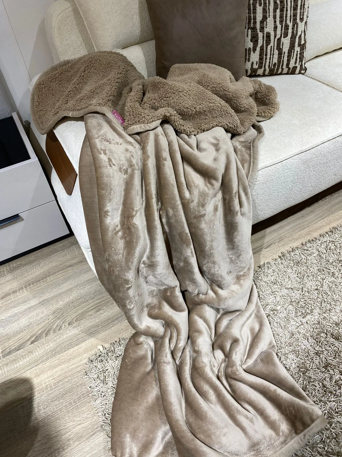 plaid double face uni greige