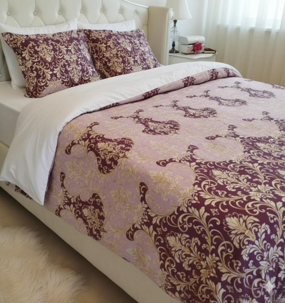 Couette 2 places fleuri