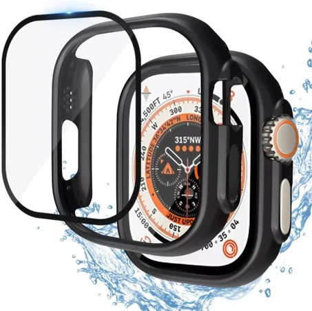 Case and  Tempered Screen Protector frame Apple Watch