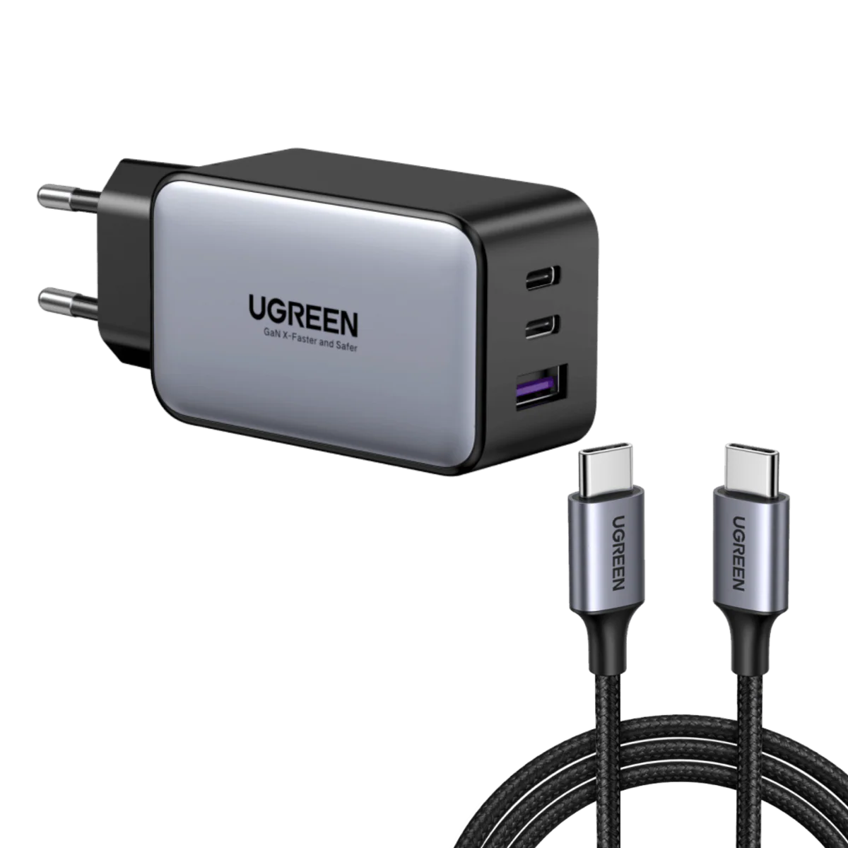 UGREEN Nexode Chargeur de Voyage 65 W 3 ports