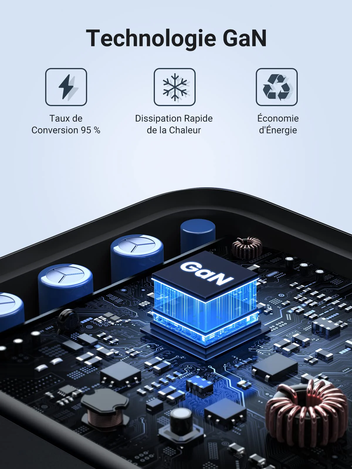 UGREEN Nexode Chargeur de Voyage 65 W 3 ports