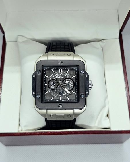 HUBLOT Shaped square bang unico black
