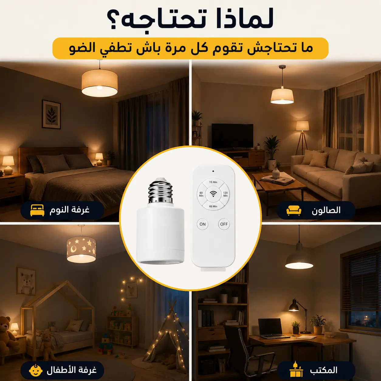 دوي ذكي E27 بالريموت — تحكم في ضو دارك من بلاصتك