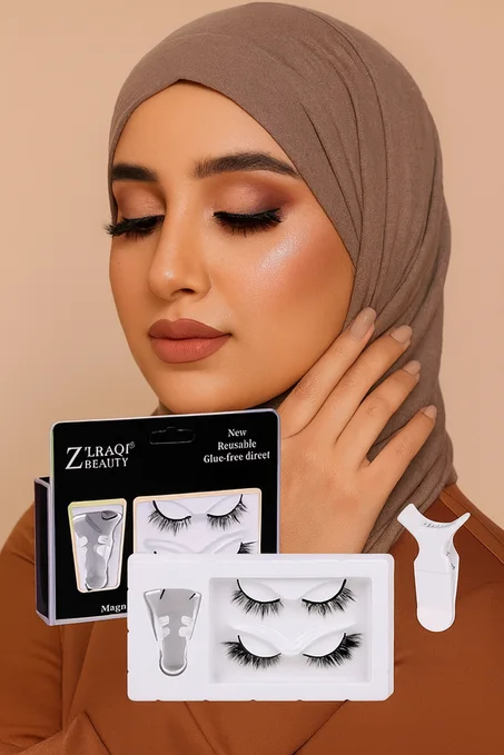 مجموعة رموش مغناطيسية فاخرة — إطلالة طبيعية وثبات قوي