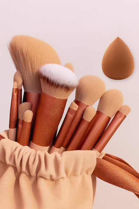 مجموعة فرش مكياج ناعمة وفاخرة للاستخدام الاحترافي – فرش أساس وبودرة وظلال عيون كابوكي للدمج والتوزيع بدقة | أداة تجميل عالية الجودة