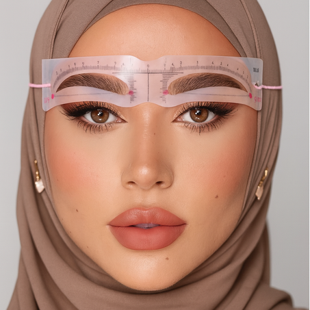 مجموعة قوالب الحواجب القابلة لإعادة الاستخدام – أداة تحديد ورسم الحاجب مع مسطرة ناعمة للتشكيل والتهذيب | قوالب احترافية لتنسيق الحواجب بسهولة ودقة