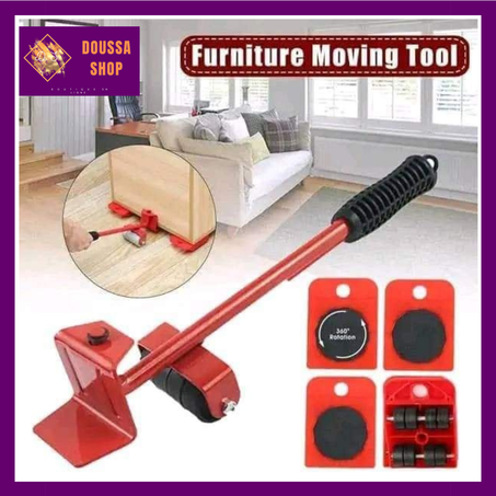 مجموعة نقل الأثاث المتكونة من 4 عجلات و رافعة