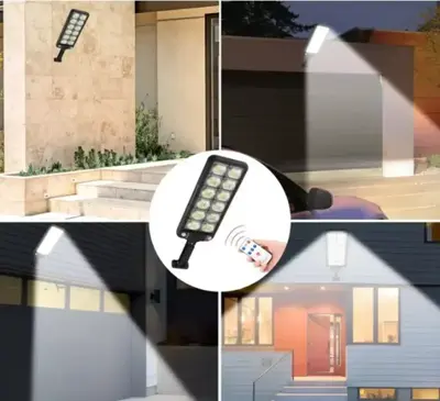 كشاف شمسي مع جهاز تحكم عن بعد وكاشف حركة للاستخدام الخارجي