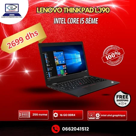 Lenovo Thinkpad L390 intel core i5 8ème génération 16/256