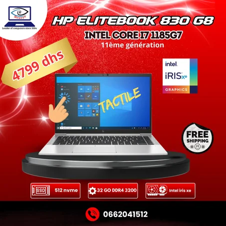 HP Elitebook 830 G8 tactile Intel core i7 11 ème génération 32/512