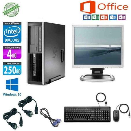 Hp PC complet Core 2 Duo - 4gb RAM - 250Go HDD - Windows 10 + Ecran 17" - Remis a neuf
